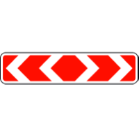 Дорожній знак 1.4.3 — Напрямок повороту (праворуч або ліворуч)