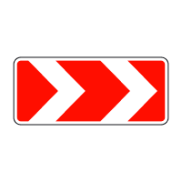 Дорожній знак 1.4.4 — Напрямок повороту праворуч (варіант 2)