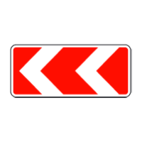Дорожній знак 1.4.5 — Напрямок повороту ліворуч (варіант 2)