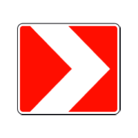 Дорожній знак 1.4.6 — Напрямок повороту праворуч (варіант 3)