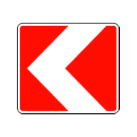 Дорожній знак 1.4.7 — Напрямок повороту ліворуч (варіант 3)